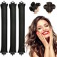 thumbnail image 1 of Heatless Curlers for Long Hair with Hooks, Soft Flannel Coating, Overnight Heat Styling, Black, 1 of 4