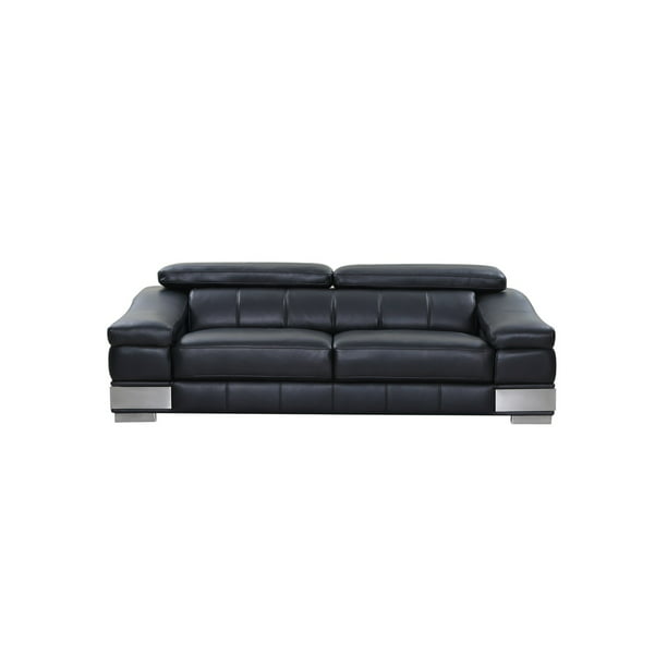 Modern Black Leather Sofa, Modern Black Leather Sofa