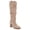 milky white, variant on Women Knee High Boots Chunky Block Heel Wide Calf Round Toe Side Zipper Fashion Dress Boot