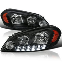 Spec-D Tuning Black Clear SMD Led Headlights Compatible with 2006-2013 Chevy Chevrolet Impala, 2006-2007 Monte Carlo, 2014-2016 Impala Limited, L R Pair Head Light Lamp Assembly