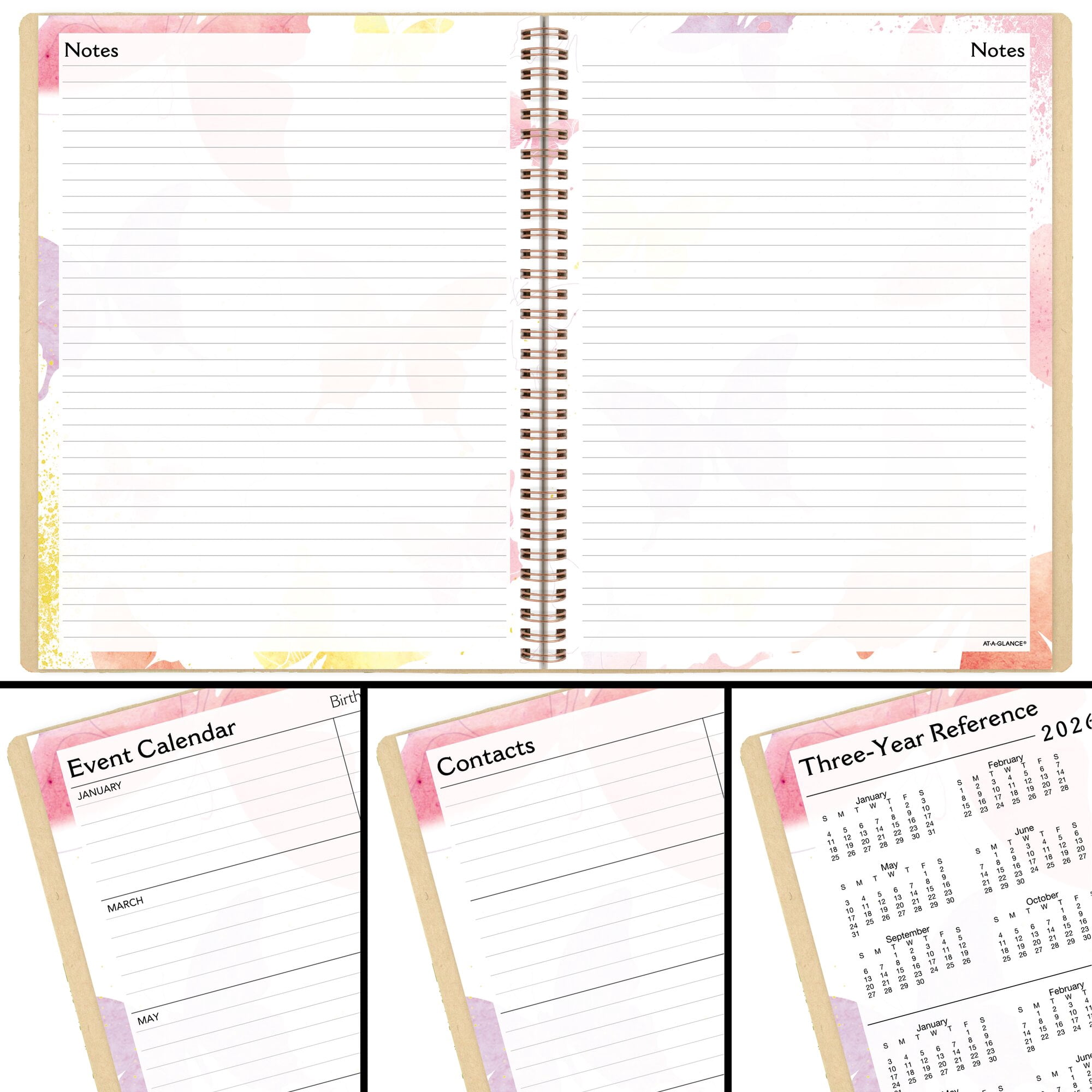 AT-A-GLANCE Watercolors 2027 Recycled Weekly Monthly Planner Large 8 12 x 11 -