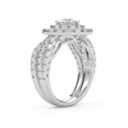 thumbnail image 4 of AFFY Infinity Shank Double Halo Bridal Set Ring for Women, 2.90 Carat (ctw) Round Cut Lab Grown Diamond Engagement Wedding Ring 14K White Gold Over Sterling Silver F-G-H, SI Quality Ring Size-4, 4 of 6