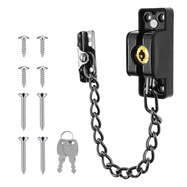 Door Chain Lock Heavy Duty Stainless Steel Chain Knits Security Door Chain Locks ,Easy to Use