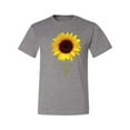 thumbnail image 2 of Sunflower Christian Faith Cross Inspirational/Christian Men's Graphic T-Shirt, Heather Grey, Medium, 2 of 3