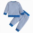 thumbnail image 5 of NOLDARES Toddler Baby Boy Fall Clothes Printed Long Sleeve Pullover Sweatshirt Tops Joggers Pants Set Winter Outfits Size:2-3 Y,Blue, 5 of 7