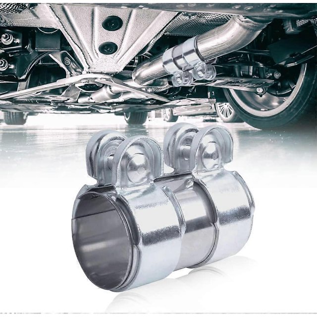 Exhaust Clamp 50mm Universal Double Stainless Steel Muffler Pipe Band for 2 Inch Automotive ID Tube