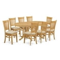 thumbnail image 2 of East West Furniture Vancouver 9-piece Wood Dining Table and Chairs in Oak, 2 of 6