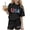 Black, variant on BFHHYA Girls 2-Piece Outfit Floral & Letter Print Short Sleeve Top Elastic Waist Shorts Set Casual Summer Set for Tween 3-15 Y