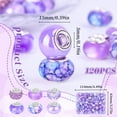 thumbnail image 6 of 120pcs European Large Hole Beads, Assortments Charm Lampwork Murano Spacer Craft Beads for DIY Charms Bracelet Necklace Earring Jewelry Making Supplies(Purple), 6 of 7