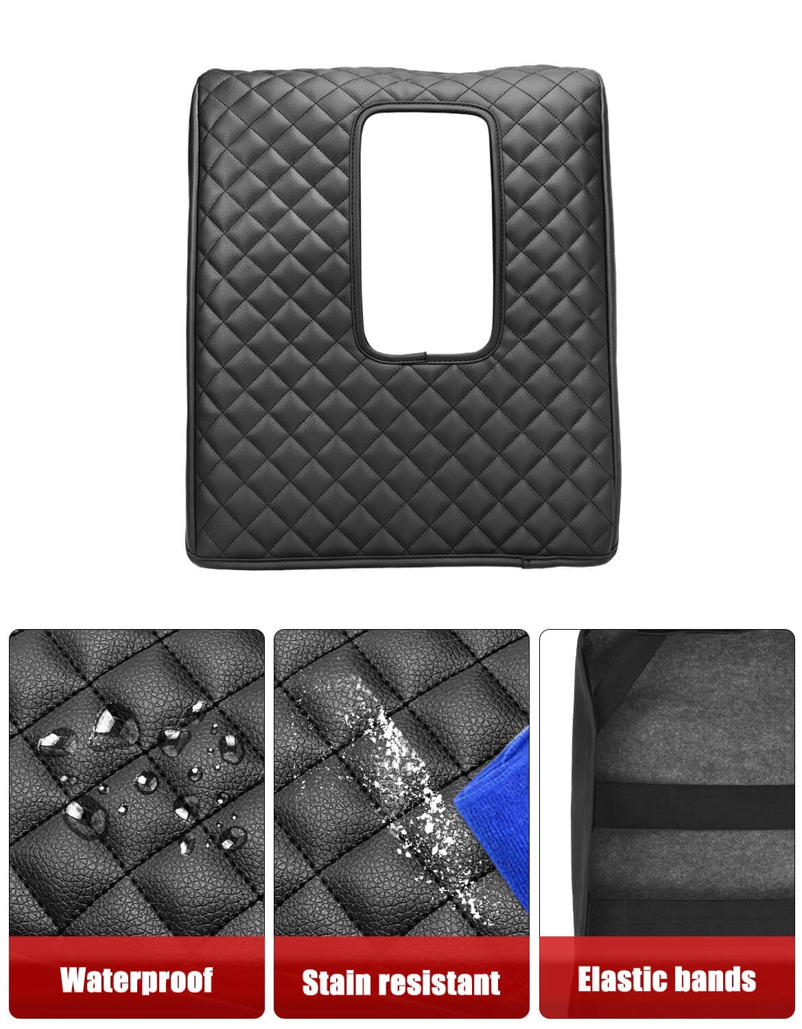 KBH Center Console Cover for Toyota Tundra 2014-2021, Car Armrest Cushion Pad for Tundra Accessories, Anti-Scratch Leather Middle Console Cover