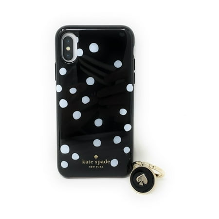 Kate Spade New York Ring Stand Polka Dots Resin iPhone Xs / X Case, Black