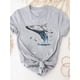 thumbnail image 5 of Camiseta con estampado de dibujos animados de dinosaurios y amor, ropa de verano de manga corta para mujer, camiseta básica gris, camiseta gráfica de moda, 5 of 5