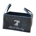 thumbnail image 3 of Caja organizadora de juguetes para mascotas, cesta de fieltro para mascotas con asas, cesta de almacenamiento de fieltro grande plegable, cesta para Gris, 3 of 9