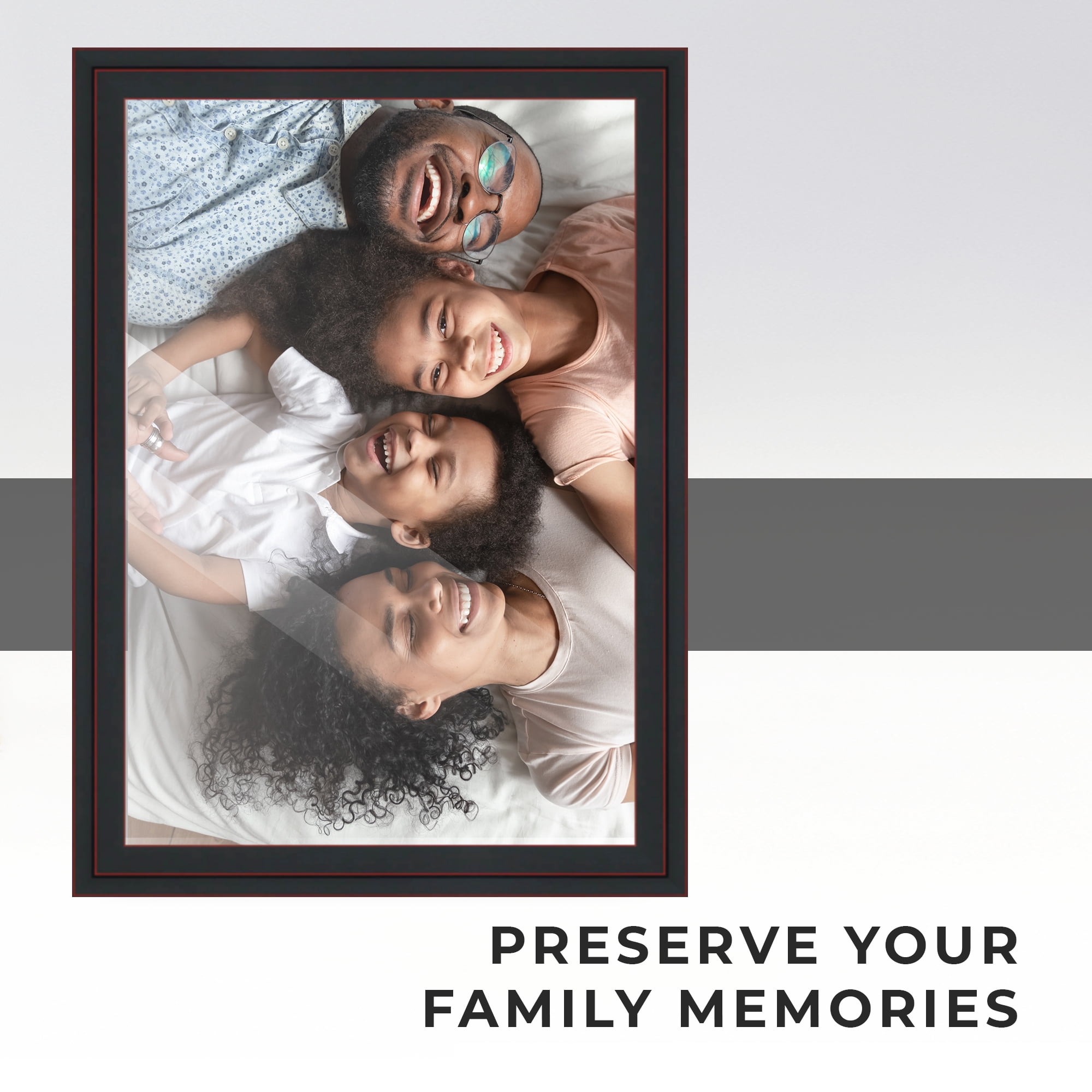 18x24 Frame Black Real Wood Picture Frame Width 1.25 inches | Interior Frame Depth 0.5 inches |