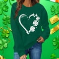 thumbnail image 5 of Craaazy Women's Round Neck St Patrick's T-shirts Long Sleeve Tops, 5 of 7