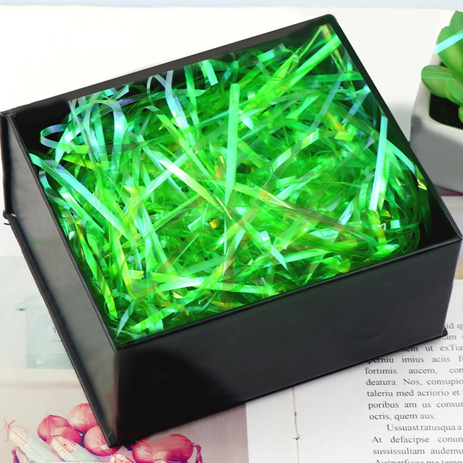 Frcolor 1 Pack Shredded Plastic Gift Box Basket Filler Gift Plastic