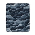 thumbnail image 2 of 50x60 inch Crystal Fleece & Arctic Fleece Blanket Soft Bed Throws for Home or Camping Navy Blue Waves, 2 of 7