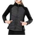thumbnail image 5 of Fall Outfits for Women 2025 Puffer Jacket Womens Solid Color Long Sleeved Zipper With Pocket Lightweight Cotton Jacket, 5 of 8