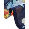 thumbnail image 5 of DARING DIVA Women's Plus V Neck Short Sleeve Casual Floral Blouse 3X Dark Blue, 5 of 6