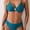 Green, variant on Teal Triangle Bikini Set with Gold Pineapple Clasp - Glamorous & Flattering Two Piece Swimsuit