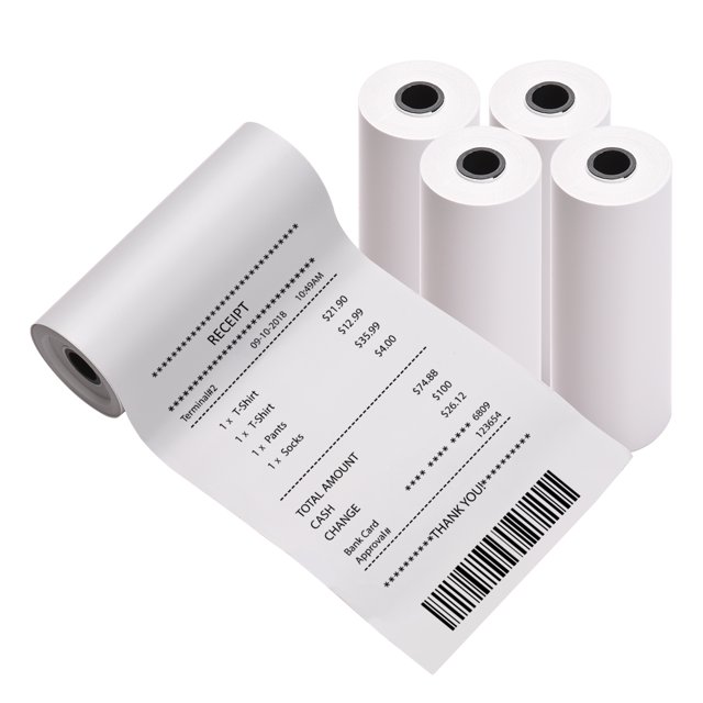 5 Rolls White Direct Thermal Printing Paper 76x30mm Non-Adhesive Printer Paper BPA-Free Waterproof Oil-proof Friction-proof