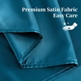 thumbnail image 4 of Yalamila Satin Sheet Set Twin Size, Blue 3 Pcs, Luxury Cooling Silky Soft 3 Pieces Bed Sheet Set with Deep Pocket Fitted Sheet, Flat Sheet and Pillowcase for Hair and Skin, 4 of 10