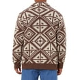 thumbnail image 3 of Suéter cárdigan de punto con cuello de chal y botones para hombres, de manga larga, talla XL, color marrón, 3 of 6