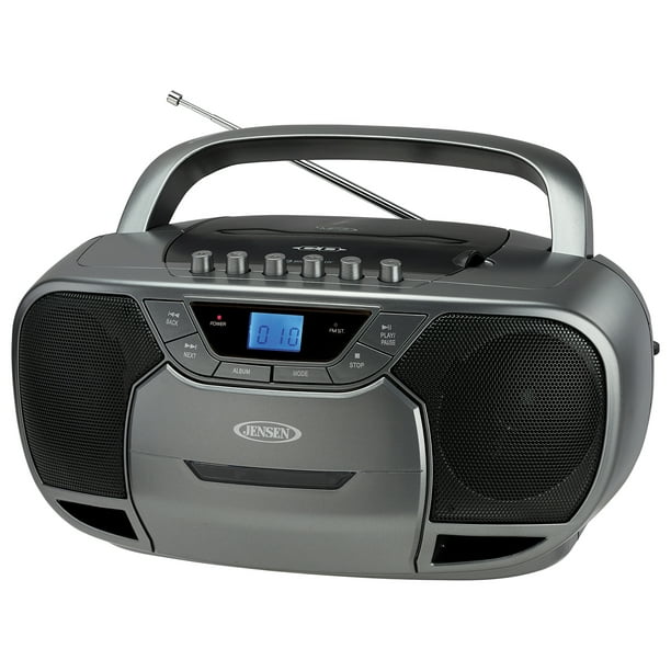 Hechting procent ZuidAmerika JENSEN CD-590-GR 1-Watt Portable Stereo CD and Cassette Player/Recorder  with AM/FM Radio and Bluetooth (Gray) - Walmart.com