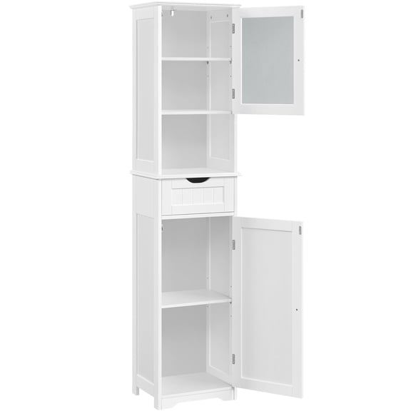 Yaheetech 67″ Tall Freestanding Storage Cabinet with Door for Bathroom, White