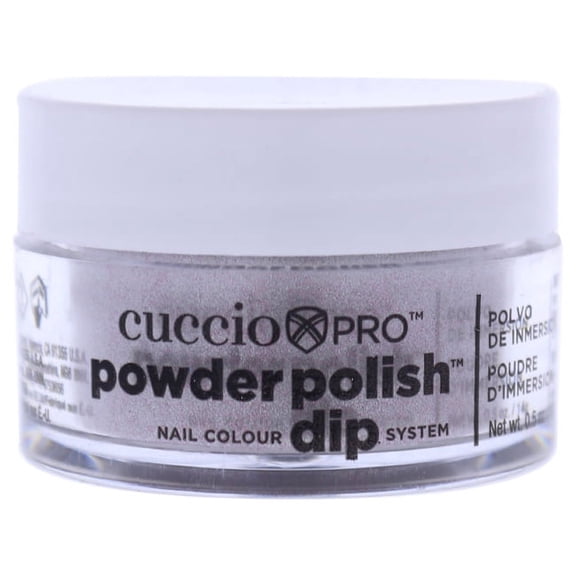 Pro Powder Polish Nail Colour Dip System - Silver With Baby Pink Glitter by Cuccio for Women - 0.5 oz Nail Powder