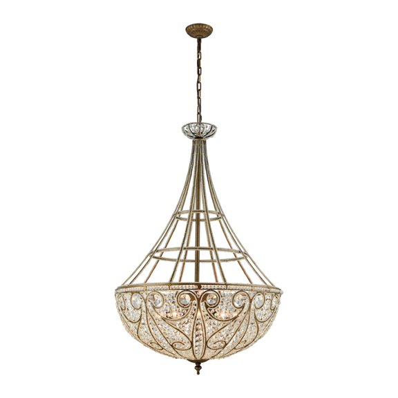 Elk Lighting Elizabethan - Ten Light Chandelier, Dark Bronze  Finish with Clear Crystal Glass