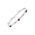 thumbnail image 6 of RYLOS Matching Jewelry Love Knot Set: Sterling Silver Tennis Bracelet, Ring & Necklace Gemstone w/ Diamonds Adjustable 7"-8" Wrist & 18" Chain Ruby July Birthstone; Size 7, 6 of 9
