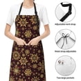 thumbnail image 6 of Lsque Golden Snowflakes Waterproof Apron Chef Aprons for Men Heavy Duty Chemical Work Apron Extra Long Grilling Aprons with Adjustable Bib Apron, 6 of 9