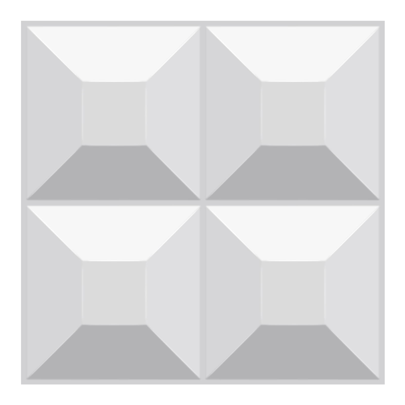 36 Tiles 3D Wall Panels 12 x 12in White Diamond Wall Décor PVC Flower