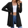 thumbnail image 5 of Thin Cardigan Zaewscy Women's Solid Color Long Sleeve Open Front Cardigan Jacket Black XXL, 5 of 7