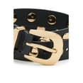 thumbnail image 3 of Cinturón Western con Tachuelas Madewell Negro Verdadero Oro 3 cm, 3 of 3