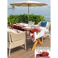 thumbnail image 4 of Outdoor Tablecloth with Umbrella Hole and Zipper, Valentine's Day Rectangle Table Cloth 60x84 Inch Waterproof Tablecloth, Red Truck Roses Leaves Love Romantic Picnic Table Cover for Patio Camping, 4 of 7