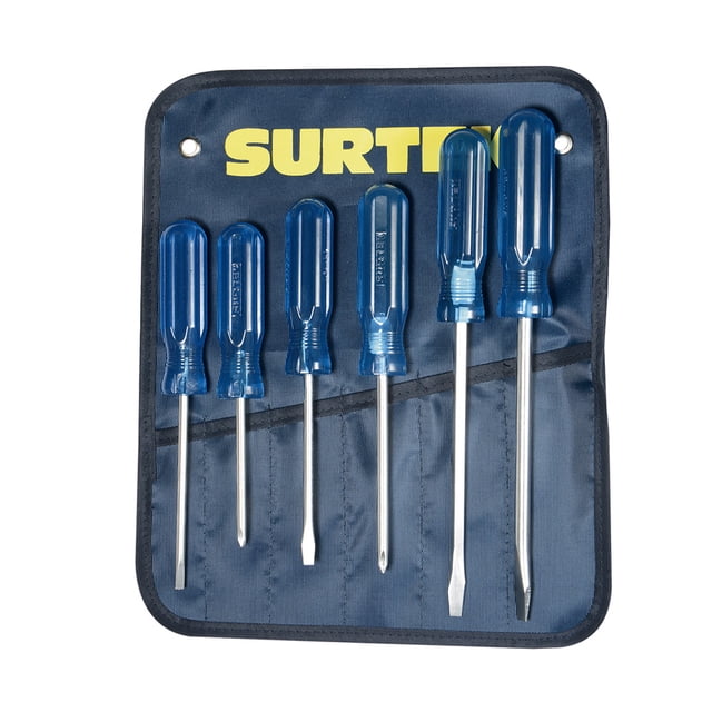 Juego De 6 Destornilladores Azules Combinado SURTEK DCO07P