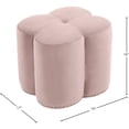 thumbnail image 3 of Meridian Furniture Clover Flower Shaped Pink Velvet Ottoman, 3 of 5