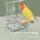 thumbnail image 2 of Comedero automático para loros, transparente, con percha, dispensador de comida para pájaros pequeños, a prueba de salpicaduras y con imán., 2 of 6