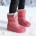 thumbnail image 3 of LYHao Winter Kids Boots Insulated Warm Fleece Lined Non Slip Outdoor Shoes For Girls And Boys Toddler Children ,Girls Boots Sizes 15 Pink(11-12 Years), 3 of 6