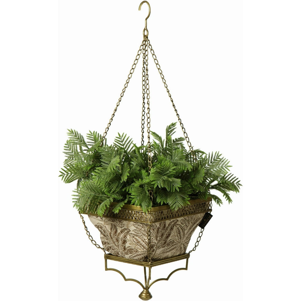 Bombay Outdoors Antique Gold Chloe Hanging Fabric Planter