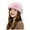 Pink, variant on Womens Winter Bucket Hat with Plush Puffy Plush Flip over Hats Warm Fisherman Thick Cap Gift for Ladies Pink