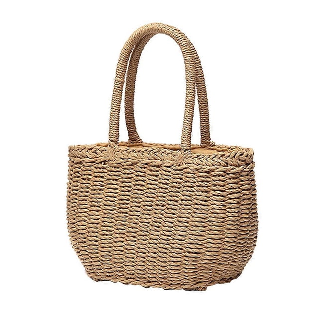 Here's an **elegant product description** tailored for your item:\n\n \n\n**Elegant Khaki Handwoven Handbag – Stylish Straw Tote for Casual Wear**\n\nAdd