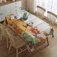 thumbnail image 2 of Vintage Pumpkin Rectangle Tablecloth 60x84 Inch, Flowers Boho Water Resistant Vinyl Washable Seasonal Table Cover for Thanksgiving Fall Harvest Holiday Party Picnic Dinner Decor, 2 of 5