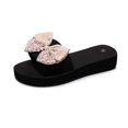 thumbnail image 4 of New Summer Flip-flops Linen Floral Flat Sandals Summer Sandals White 37, 4 of 8