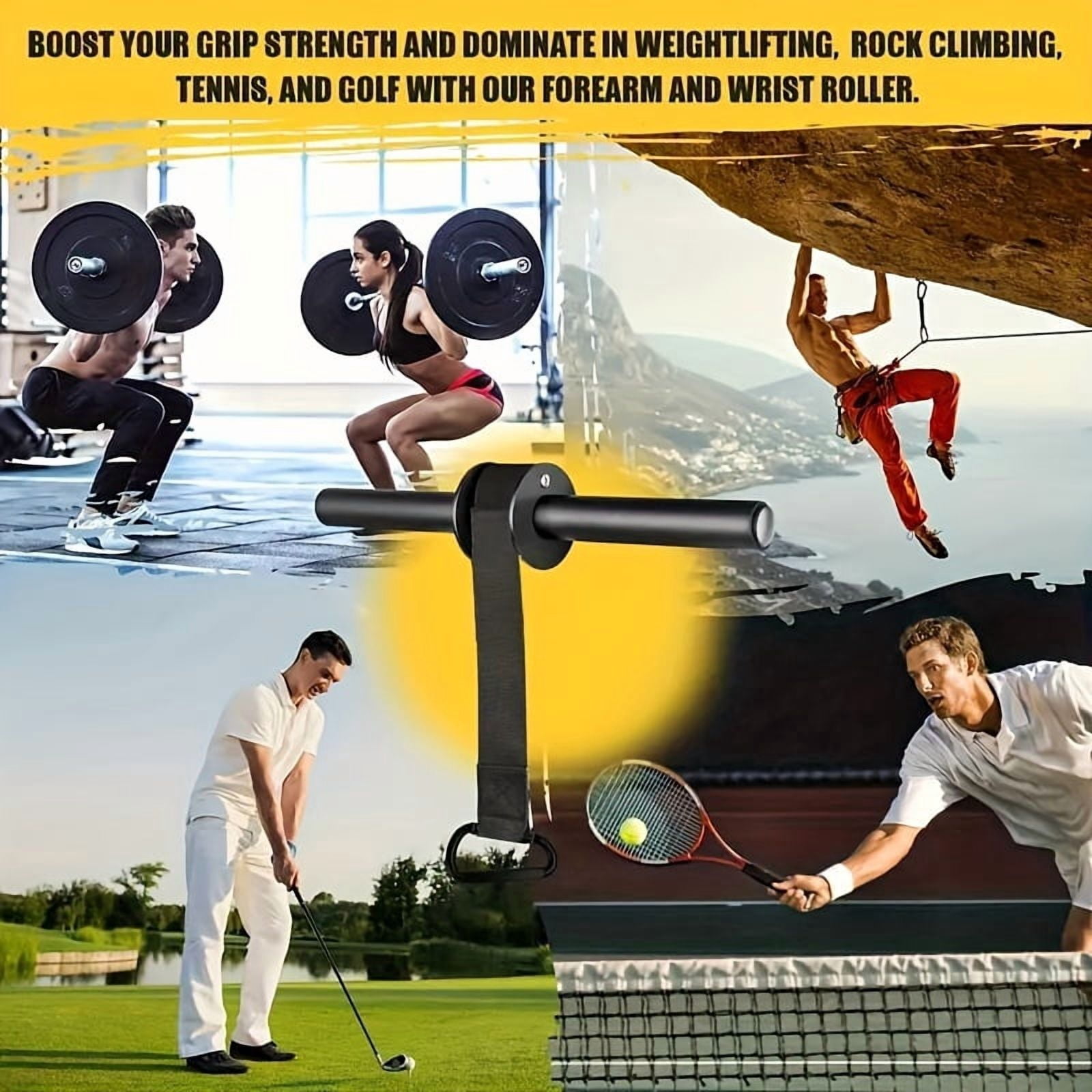 1pc Iron Wrist and Forearm Strengthener, Muscle Training Bar, Power Training Equipment, Black, Universal Fit, No Power Required, Fitness & Outdoor Sports Gear