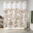 thumbnail image 6 of No Hook Shower Curtain, Khaki Fruit Shower Curtains for Bathroom with See Through Top Window, Country Retro Floral Botanical Plant Waterproof & Washable Bath Curtain Standard 72"x72", 6 of 9