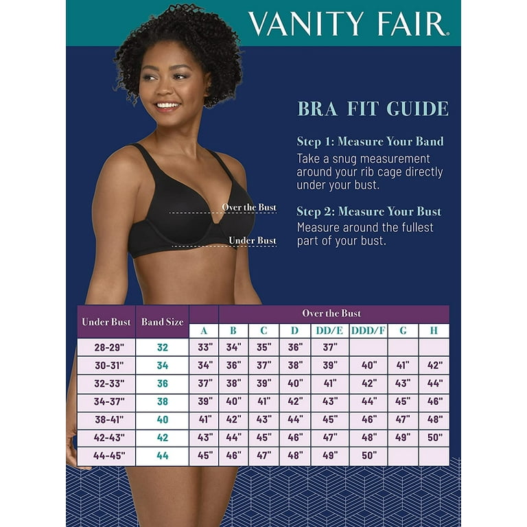 Women's Vanity Fair 75204 Beyond Comfort Full Coverage Underwire Bra (Star  White 34C)