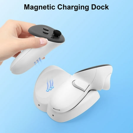 EEEkit VR Charging Station Fit for Oculus/Meta Quest 3 Controller with 2 Rechargeable Batteries